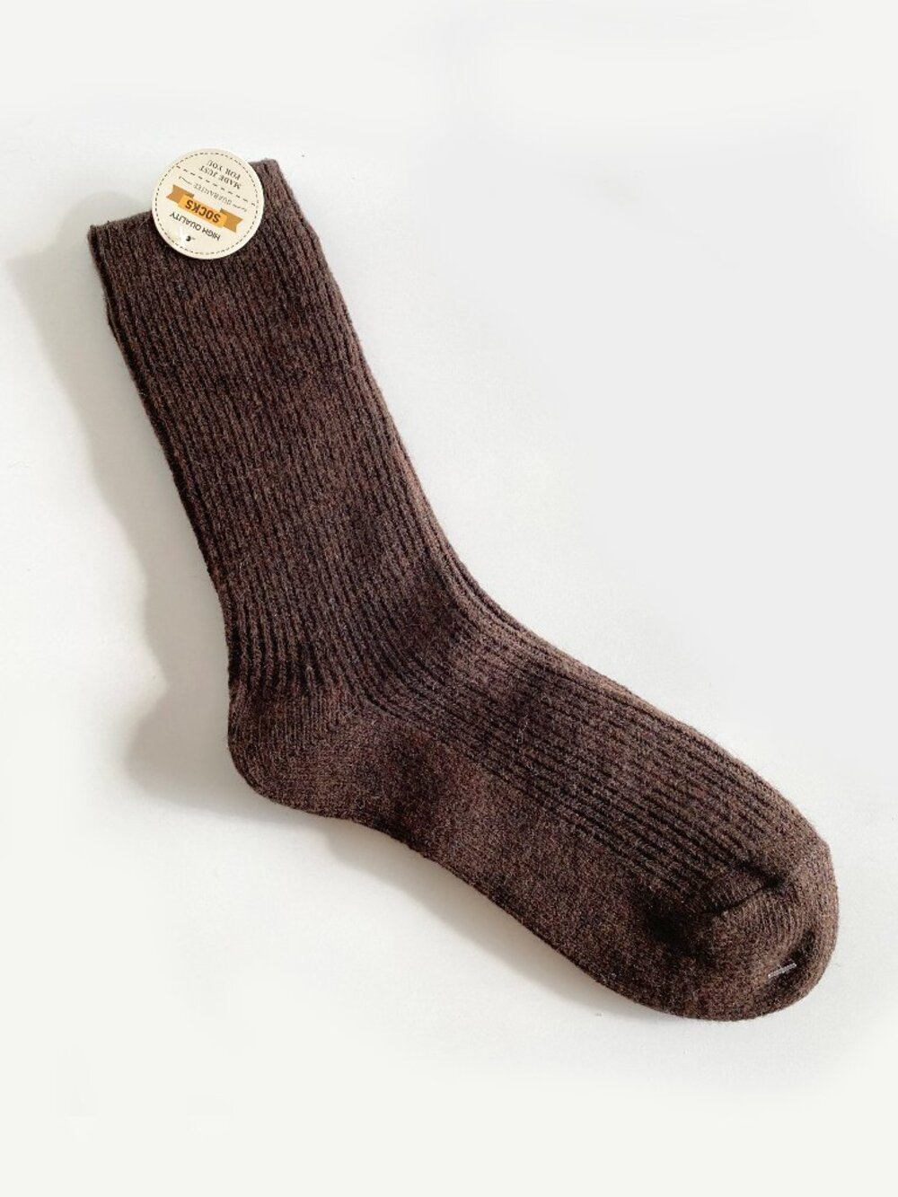 NWT Irish 100% Natural Undyed Wool Crew Socks Brown NWT High Quality